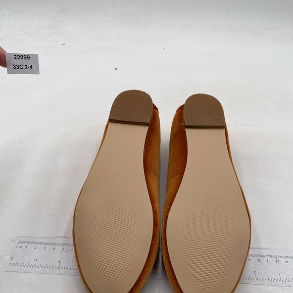 Elegant Velvet Flats in Mustard Brown - Picture 7 of 8